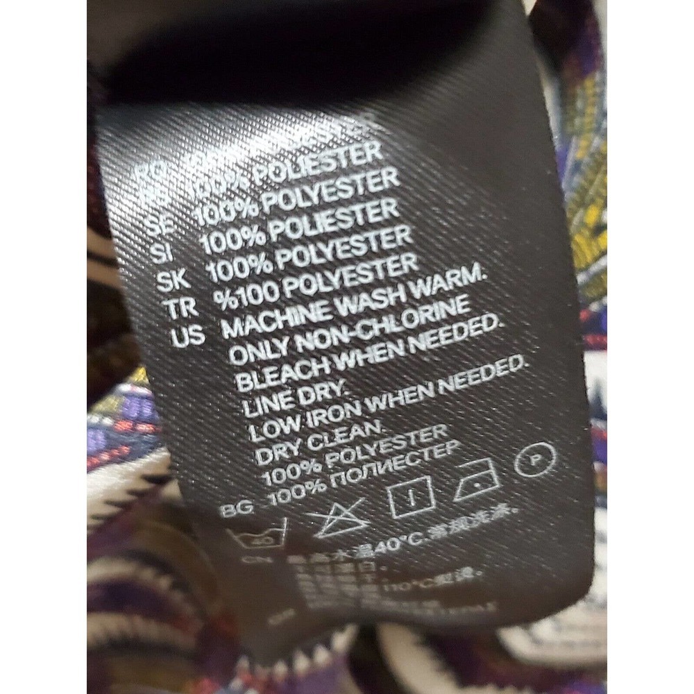 H&M Women's Multicolor 100% Polyester V-Neck Sleeveless Casual Pullover Shirt 10 - Picture 10 of 11